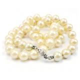 22" 14K GOLD Clasp Pearl Necklace 0.15 grams