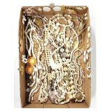 Beach Jewelry Box Lot, Shell Necklaces, Earrings