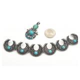 Southwest Style Turquoise Colored Bracelet Pendant