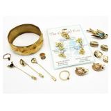 19pc Vtg. Jewelry, CORO, Earrings, Brooch, Pins