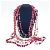 4pc Mid Century Beaded Necklaces