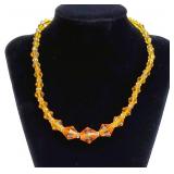 16" Amber Glass Beaded Necklace