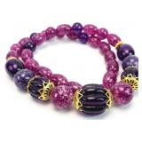 22" Mid Century Purple Tone Lucite Necklace