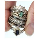 4) Sterling Silver .925 Ladies Rings 16.19grams