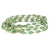 48" Gold Tone Emerald Green Gemstone Necklace