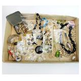 Vtg. Costume Jewelry Box full