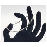 .925 Sterling Silver Rope Bracelet 3.85 grams