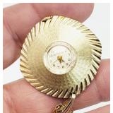 Westclox 17 Jewels Gold Tone Watch Necklace