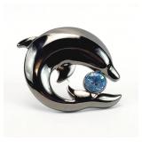 Liz Claiborne Dolphin Gemstone Brooch