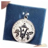 Wells Sterling Silver Merry Christmas Pendant