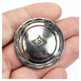 Vtg. Sterling Silver Concho Brooch Pin 8.88 grams
