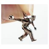 Vtg. P&B Sterling Silver Bowling Necklace Pendant