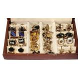 Vtg Mid Century Cufflink, 20 Sets Jewelry Box