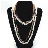 2 Multi Gemstone Tourmaline, Moonstone Necklaces