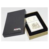 Ship & Lighthouse Scrimshaw ZIPPO Lighter in box
