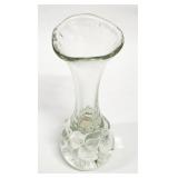 Vtg Floral Clear Art Glass Paperweight Bud Vase
