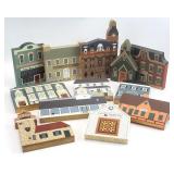 12pc Faline Cat's MEOW Wood Village Collection.