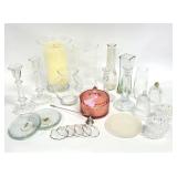 24pc Glass Candle Stick Holders, Shades, Vases