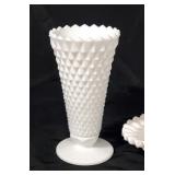 Indiana Milk Glass Diamond Point Vase