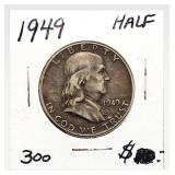 1949 Franklin Silver Half Dollar Coin