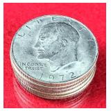 5) 1972 Eisenhower IKE $1 Dollar Coins NO MINT