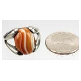 Unmarked Silver Agate Gemstone Size 10.5 RING