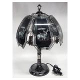 Deer Hunting Theme Glass Shade Table Lamp