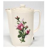 Vtg Japan Pottery Electric Rose Motif Tea Pot