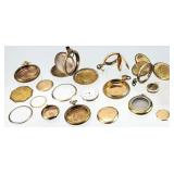 Vtg. 17pc Pocket Watch Case Parts, Gold Plate?