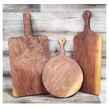 3) Wood Cutting Boards with Handle