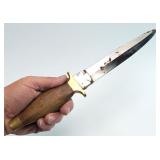 7' Fixed Blade Brass & Wood Handle Dagger, Knife