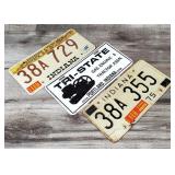 3) 1975, 84 Indiana License Plates