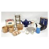 16pc Misc. Kitchen, Tea Pots +