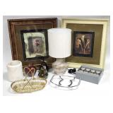 10pc Home Decor, Frames, Lamp, Hardware +