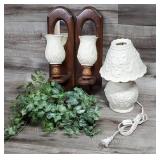 Porcelain Ceramic Lamp & Wall Candle Stick Holders