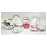 10pc Vtg China, Bowls, Tea Pot, Glass Dish