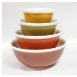 4) PYREX Fall Colors Nesting Mixing Bowls