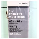 1) White 46'X64' Cordless Vinyl Window Blind