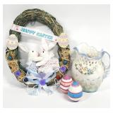 EASTER Holiday Decor, Wreath, S&P Shakers, Pitcher