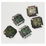 5pc 3rd, 4th Year Sterling Silver 4-H Pins 11.75g