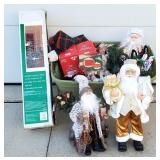 Christmas Holiday Decor Bin Full, Santa, Trees