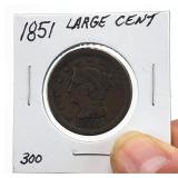 1851 Large .01 One Cent, Penny Coin #2