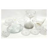 19pc Clear Glass Platter, Plates, Bowls + More