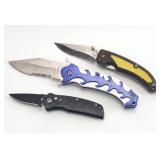 3) Folding Lock Blade Pocket Knives Frost Cuttlery