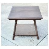 Antique Oak Lamp Table - as-is - Shortened Legs