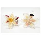 MURANO Curled Stem Art Glass Flower CS Holders