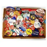 Vtg. Pin Back Buttons, Political, Sports, Misc.