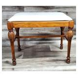 Vtg. French Style Wood Vanity Bench