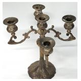 Antique Silverplate & Brass Candelabra