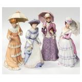 4) HOMCO Victorian Ladies Porcelain Figurines